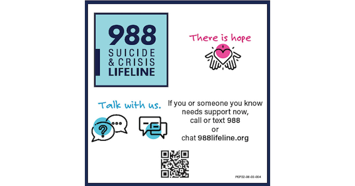 988 Suicide & Crisis Lifeline Magnet