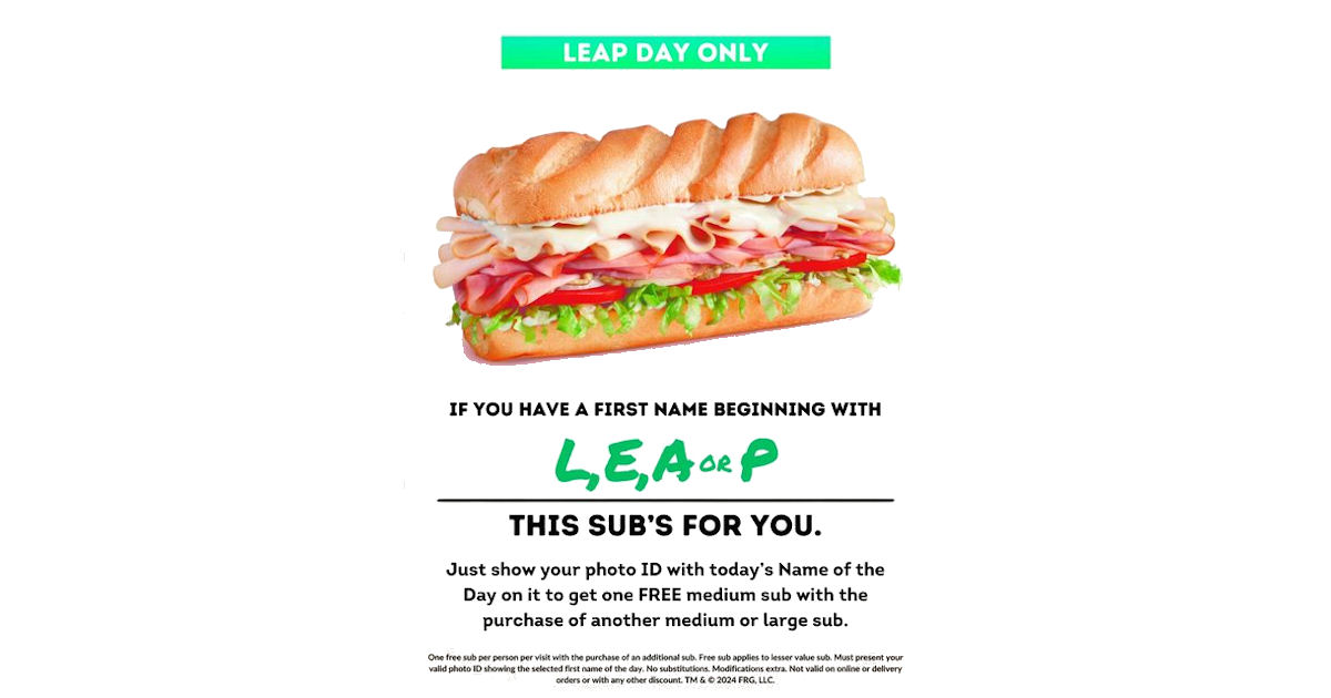 Firehouse Subs Leap Day