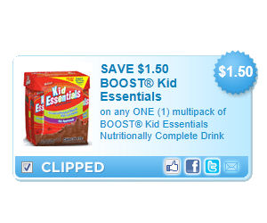 Boost Kid Essential Drink - Coupon Good for $1.50 Off - Printable Coupons